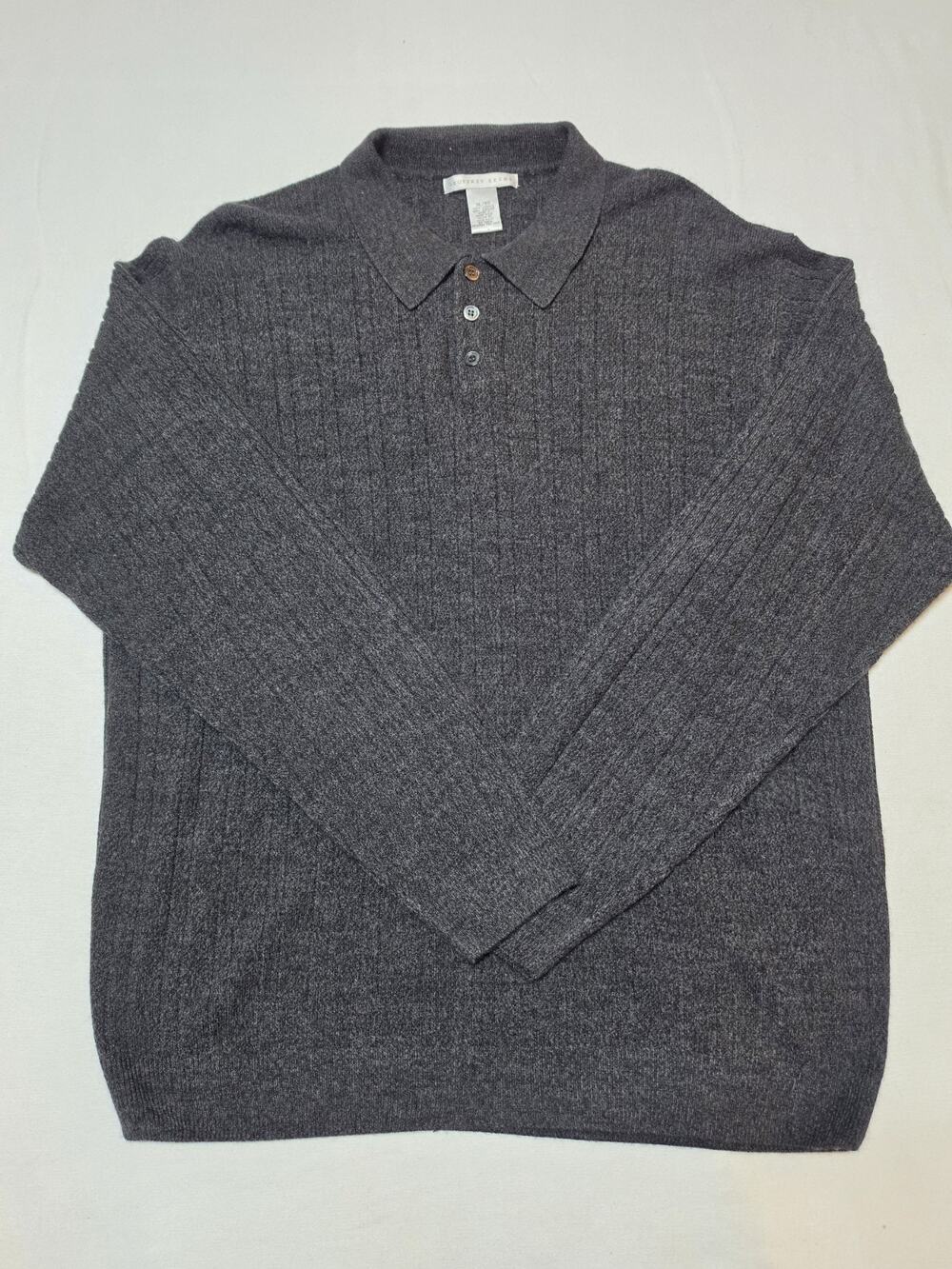 geoffrey beene Polo Long Sleeve Shirt Grey Size XL